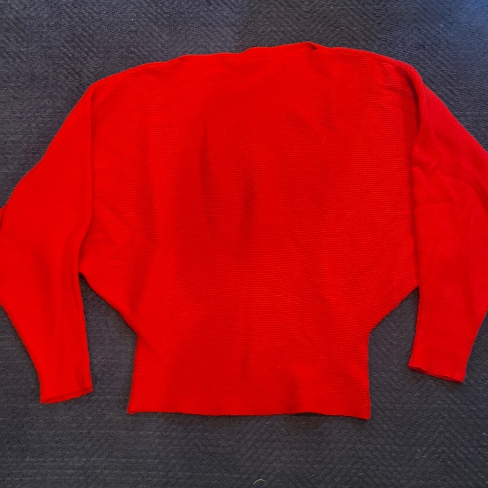 Never worn cherry red ribbed sweater